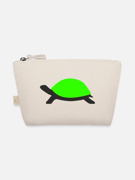 Drawn Turtle - Organic Pouch - nature - Front