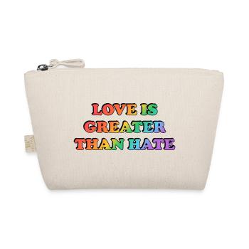 Liebe ist größer als Hass Regenbogen - Bio-Täschchen - Natur - Vorne