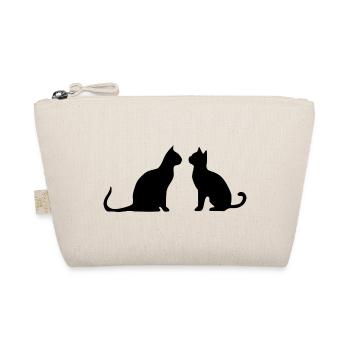 Cadeau des silhouettes de chat noir 2 chats - Trousse biologique - nature - Devant