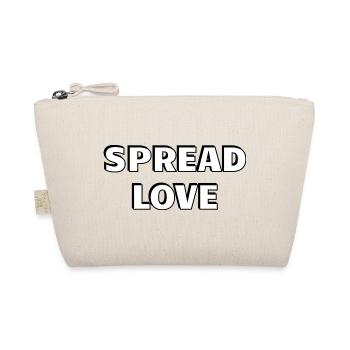 Spread Love Bold Black White Typography - Organic Pouch - nature - Front