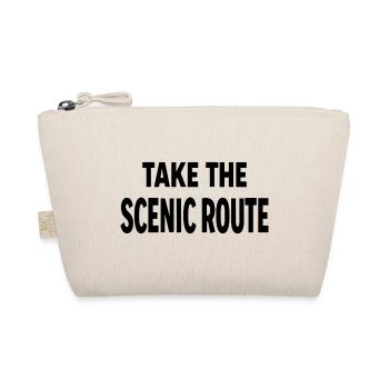 Take the scenic route Abenteuer Reise Spruch - Organic Pouch - nature - Front