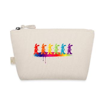 Motif des lapins colorés silhouette arc-en-ciel des enfants - Trousse biologique - nature - Devant