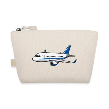 Dessin animé Avion Bleu Blanc - Trousse biologique - nature - Devant