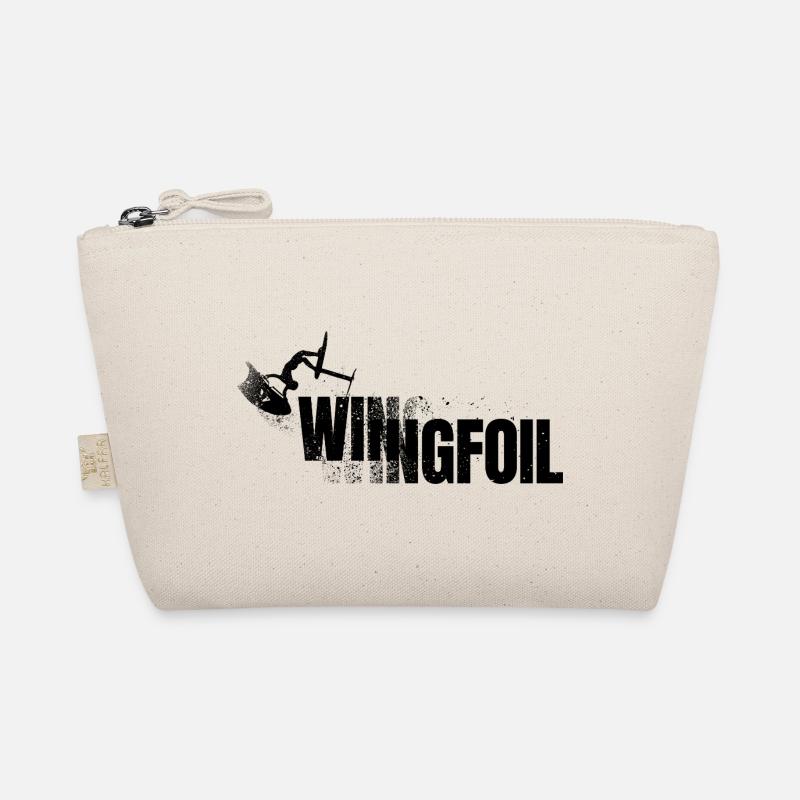 Wingfoiler mit Schriftzug - Bio-Täschchen - Natur