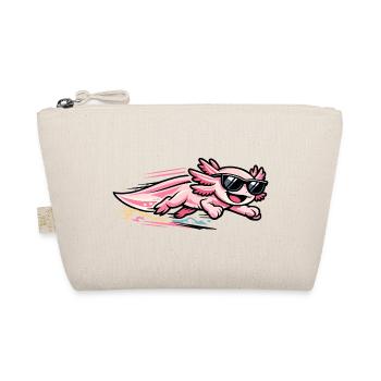 Pink Axolotl with Sunglasses - Organic Pouch - nature - Front
