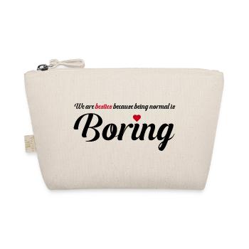 Besties Heart Friendship Design - Organic Pouch - nature - Front