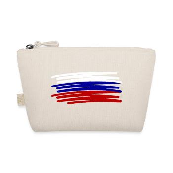 Russland Flagge Fahne Strichzeichnung gemalt - Bio-Täschchen - Natur - Vorne