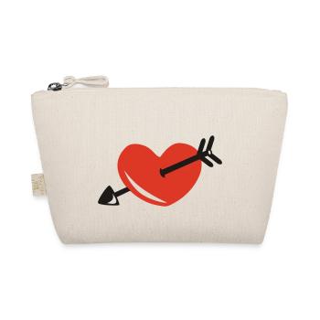 Heart - Arrow - Organic Pouch - nature - Front