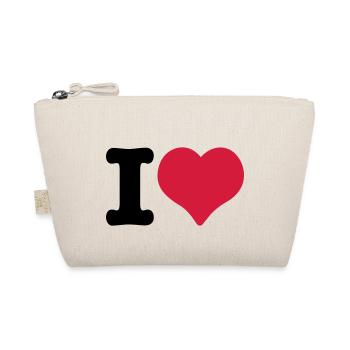 I Love - I Heart - Organic Pouch - nature - Front