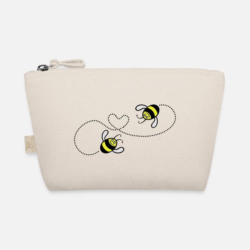 2 Bienchen in love - Bio-Täschchen - Natur