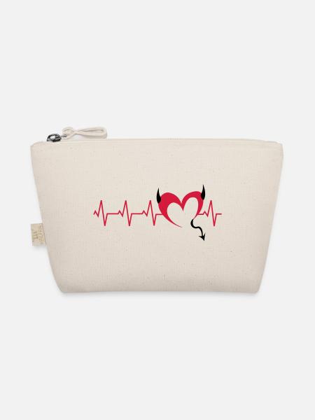 herz-teufel-ekg - Bio-Täschchen - Natur