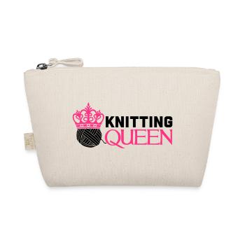 Knitting queen - Bio-Täschchen - Natur - Vorne