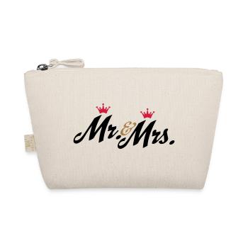Lustige Geschenke zur Hochzeit, Mr and Mrs - Bio-Täschchen - Natur - Vorne