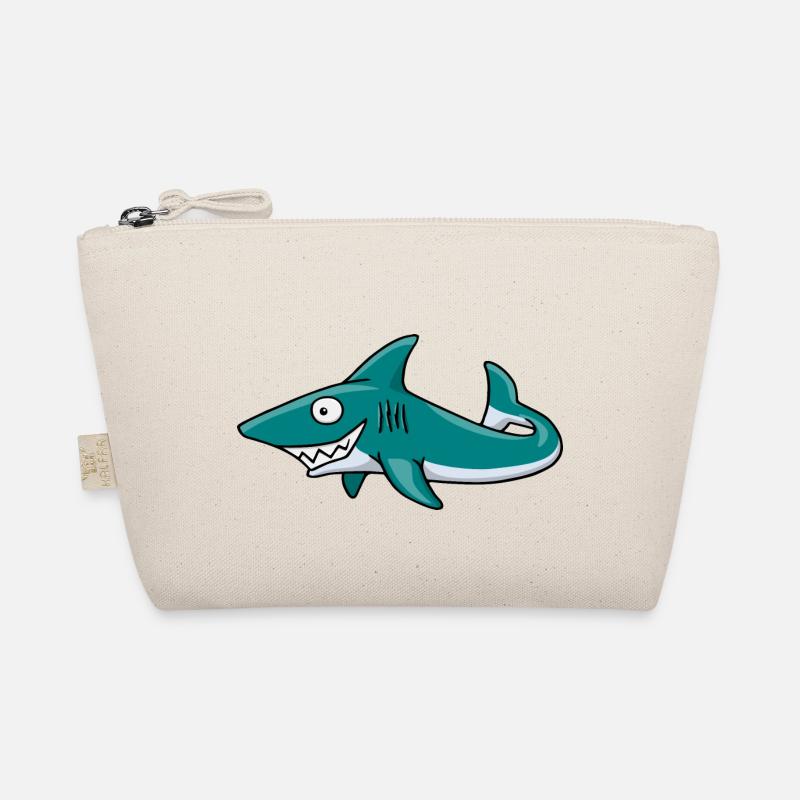 freaky grinning shark water predator gift Organic Pouch