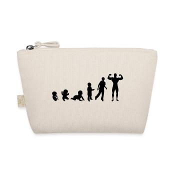 Evolution human men man bodybuilding sports - Organic Pouch - nature - Front