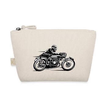 Cafe Racer Motorcycle 03_schwarz white - Organic Pouch - nature - Front