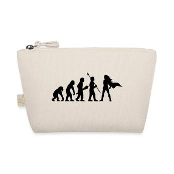 Evolution Superheroine Heroine Power Girl Gift - Organic Pouch - nature - Front