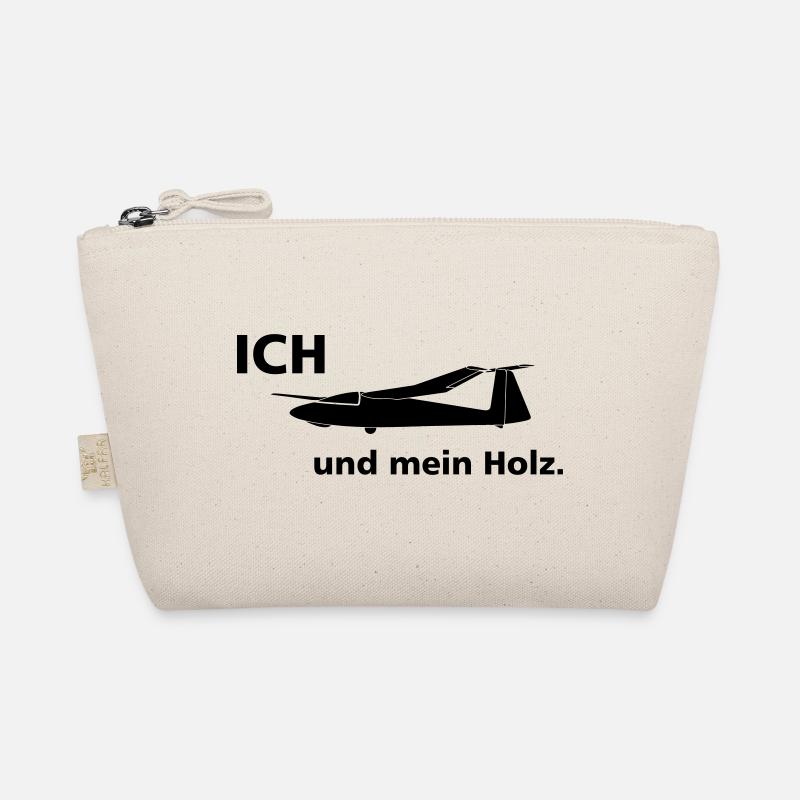 Holz Pirat Segelflugzeug - Bio-Täschchen - Natur