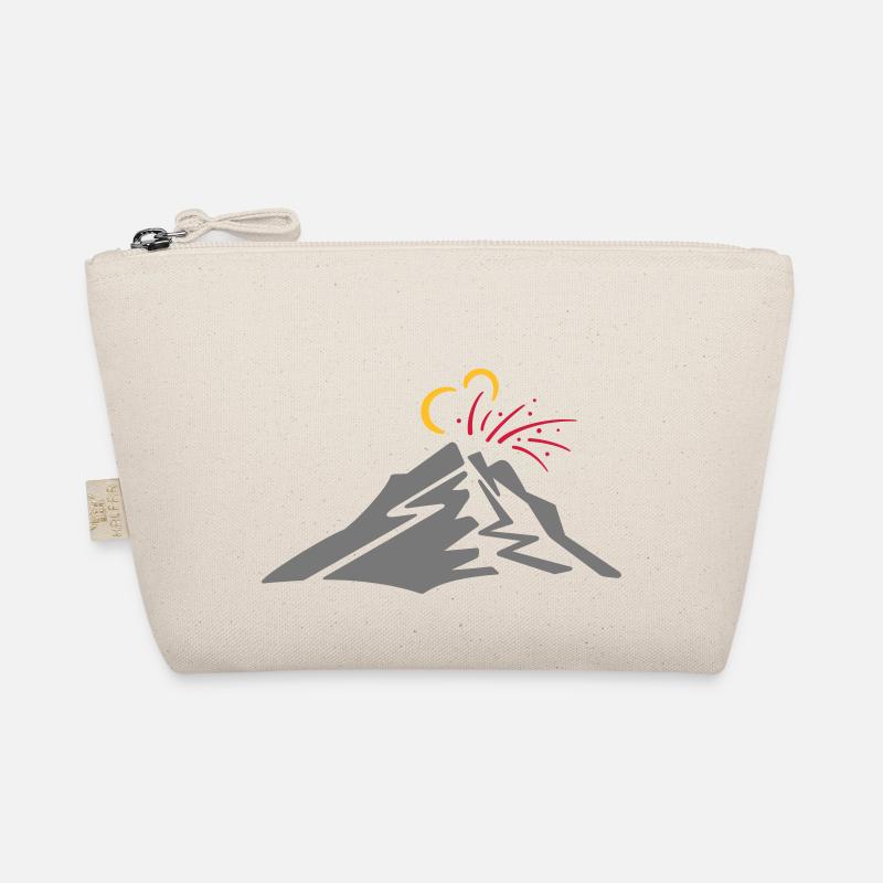 Vulkan - Vektor Strichzeichnung, Geschenk Bio-Täschchen