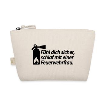 Fühl dich sicher, schlaf mit einer Feuerwehrfrau. - Bio-Täschchen - Natur - Vorne