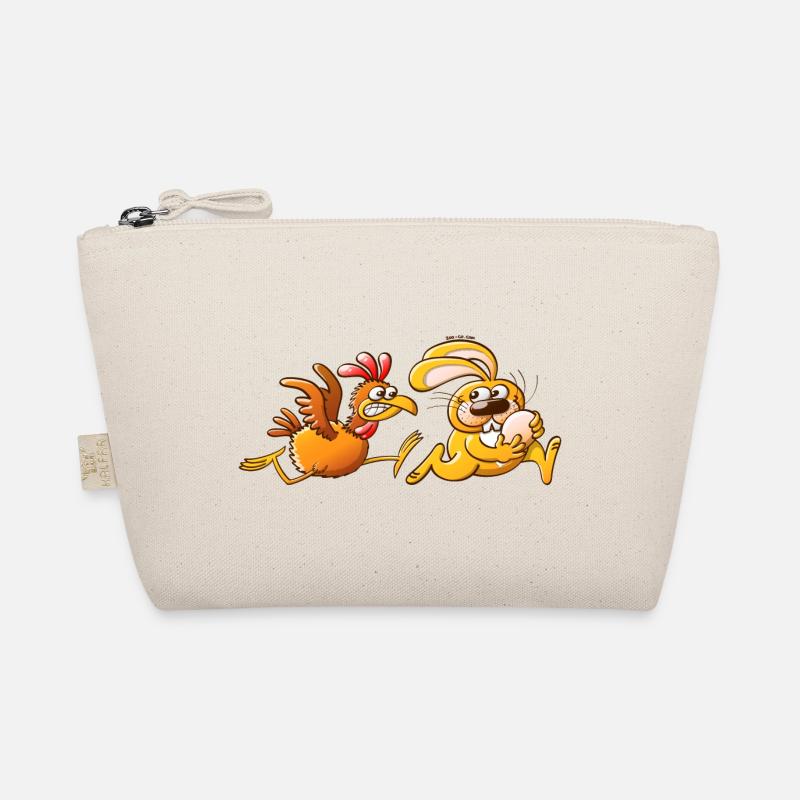 Easter Bunny Stealing an Egg from a Furious Hen Organic Pouch