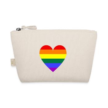 Rainbow heart - Organic Pouch - nature - Front