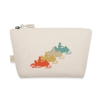Retro Vintage Style Snowmobile Snowmobile - Organic Pouch - nature - Front