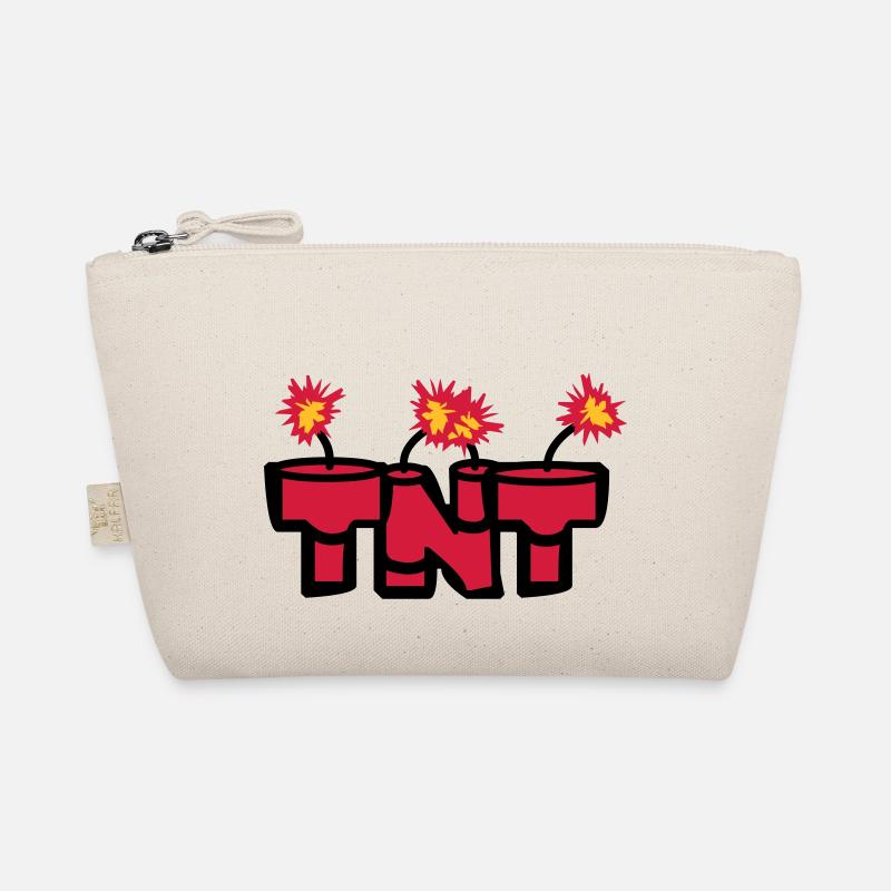 angezuendet text rod boom fire hot tnt dyna Organic Pouch
