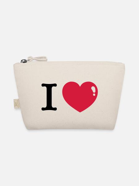I love - ich liebe - Bio-Täschchen - Natur - Vorne