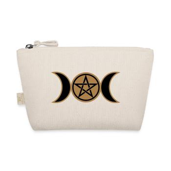 Pentacle /Pentagram - Wicca triple moon / Amulet - Organic Pouch - nature - Front