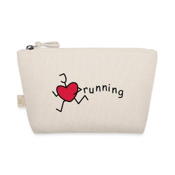 Lustiges Strichmännchen -I love running - Bio-Täschchen - Natur - Vorne