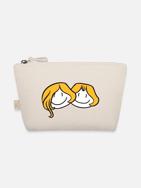 sisters head face girlfriend 2 friends team ge - Organic Pouch - nature - Front