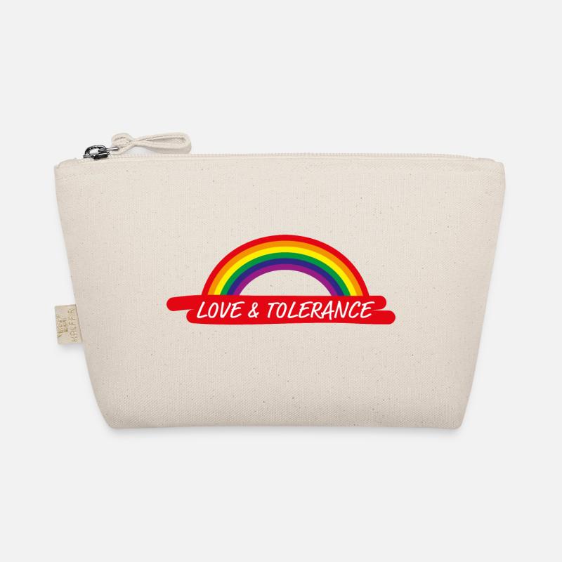 Love & Tolerance Toleranz Homo Regenbogen Geschenk - Bio-Täschchen - Natur