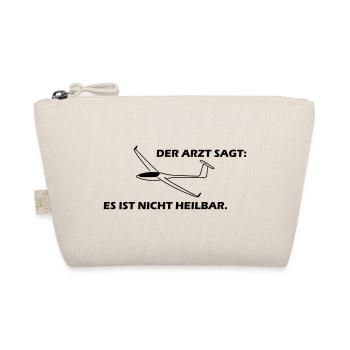 Segelflieger Geschenk lustiger Spruch - Bio-Täschchen - Natur - Vorne