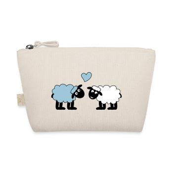 sheep happily in love sheep sheep lamb heart - Organic Pouch - nature - Front