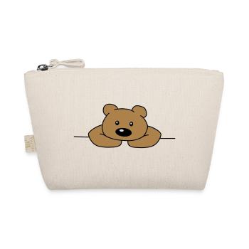 Cute Cute Cute Sad Bear Brown Bear - Organic Pouch - nature - Front