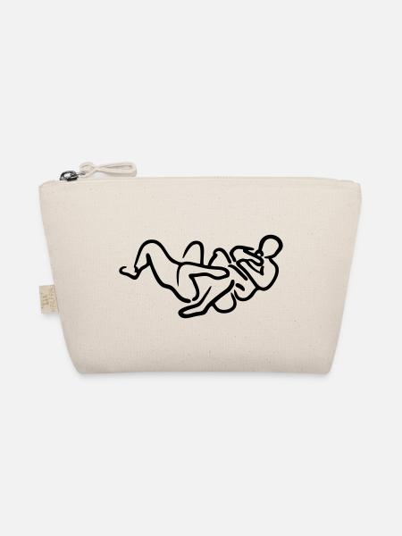 brazilian jiu jitsu bjj armbar illustrat - Organic Pouch - nature - Front