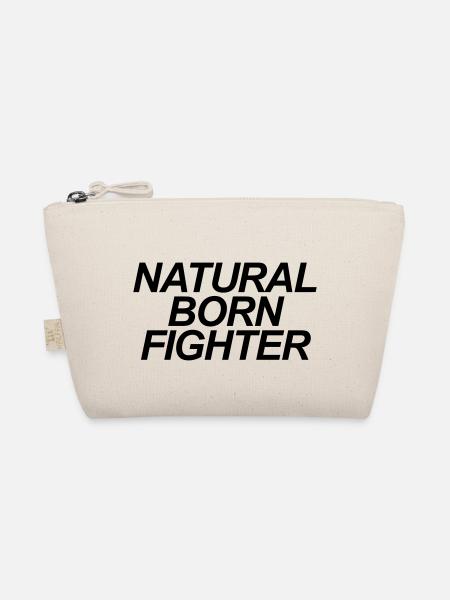 natural born fighter brazilian jiu jitsu - Bio-Täschchen - Natur - Vorne