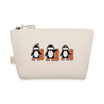 Pinguin mit Snowboard - Bio-Täschchen - Natur - Vorne