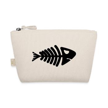 fish skeleton bone tail - Bio-Täschchen - Natur - Vorne