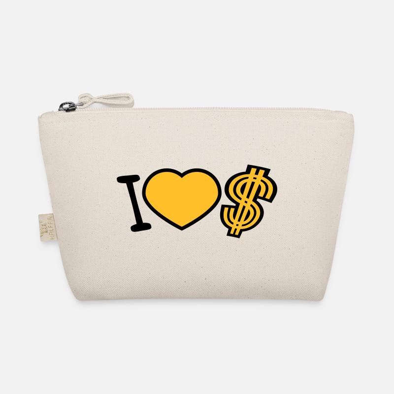 herz dollar i love liebe symbol zeichen geld reich - Bio-Täschchen - Natur