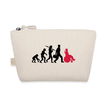evolution rollstuhl entwicklung silhouette behinde - Bio-Täschchen - Natur - Vorne
