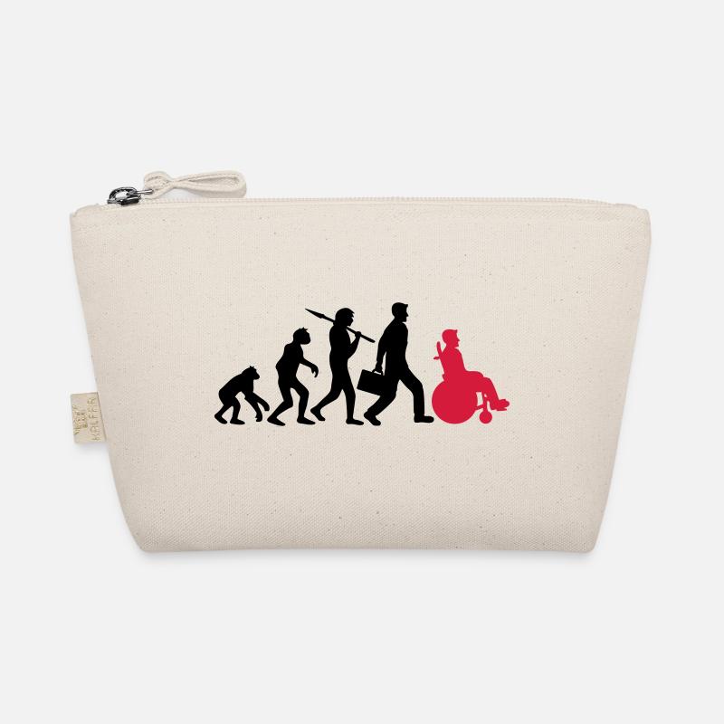evolution rollstuhl entwicklung silhouette behinde - Bio-Täschchen - Natur