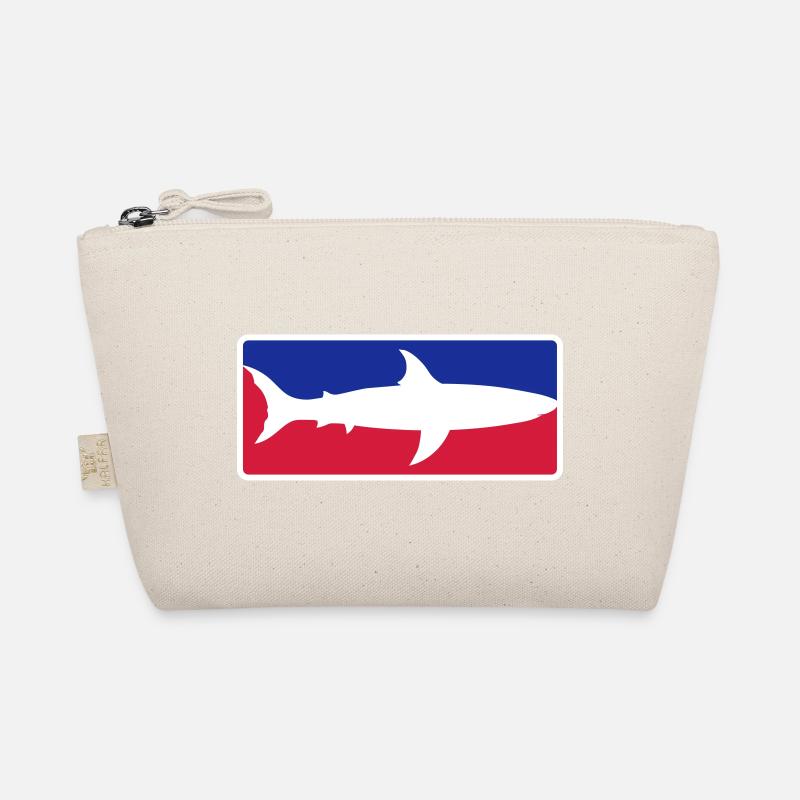 red blue sport shark button frame shield black sc Organic Pouch