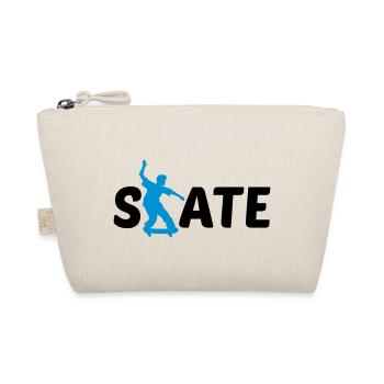 logo skate text skateboard stunt trick fahren spas - Bio-Täschchen - Natur - Vorne