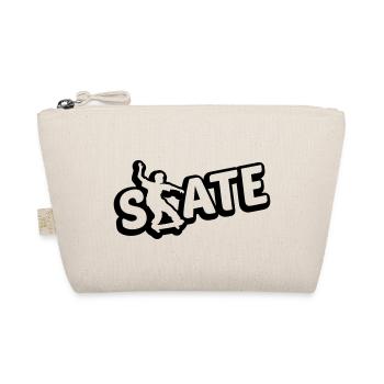 cool skate text logo skateboard stunt trick fahren - Bio-Täschchen - Natur - Vorne