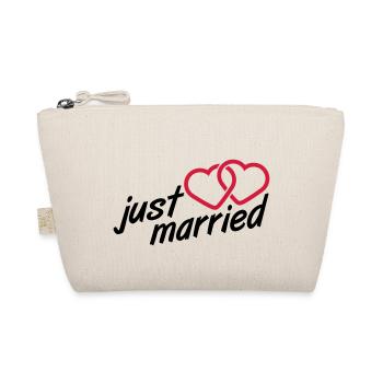 Just Married Heart Logo Design - Organic Pouch - nature - Front