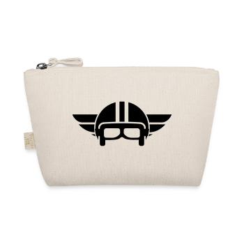 Vintage motorcycle helmet with wings - Organic Pouch - nature - Front