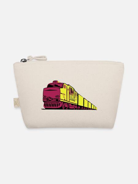 Freight railway locomotive - Organic Pouch - nature - Front
