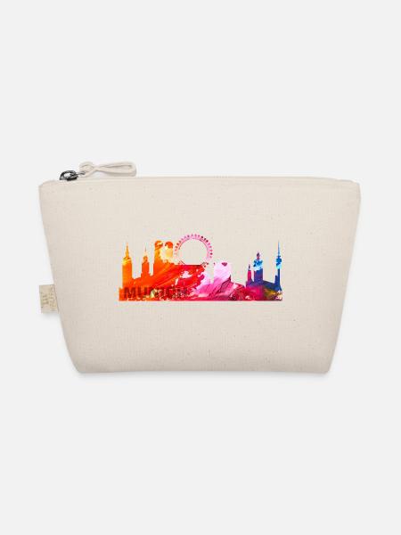 Munich, München Skyline, Bayern, Deutschland - Bio-Täschchen - Natur - Vorne